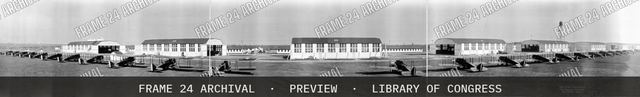 Airfield near San Antonio, vintage black and white photograph