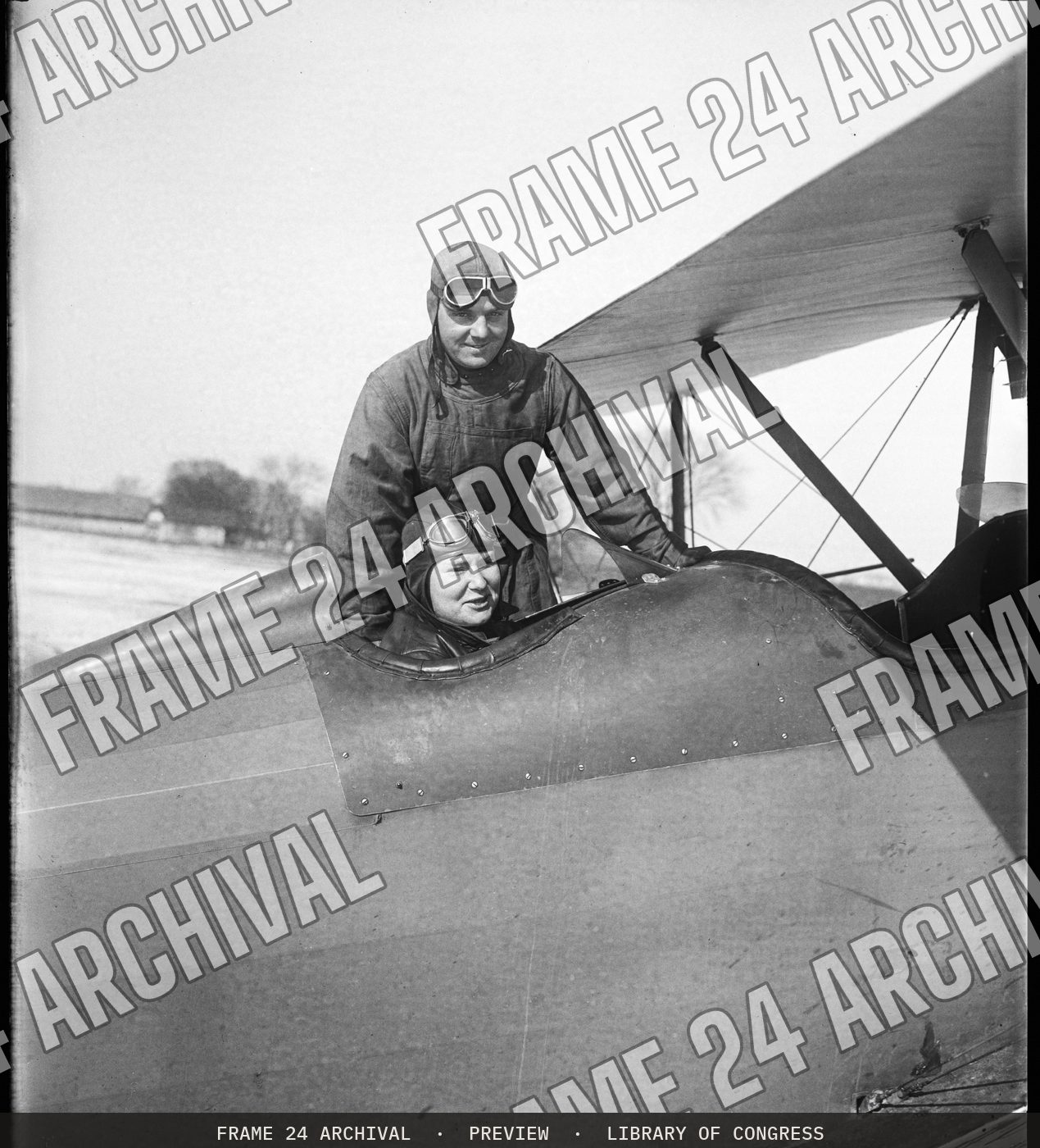 Airplane (1930), restored vintage black and white photograph