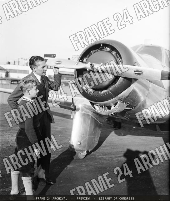 Airplane, vintage black and white photograph