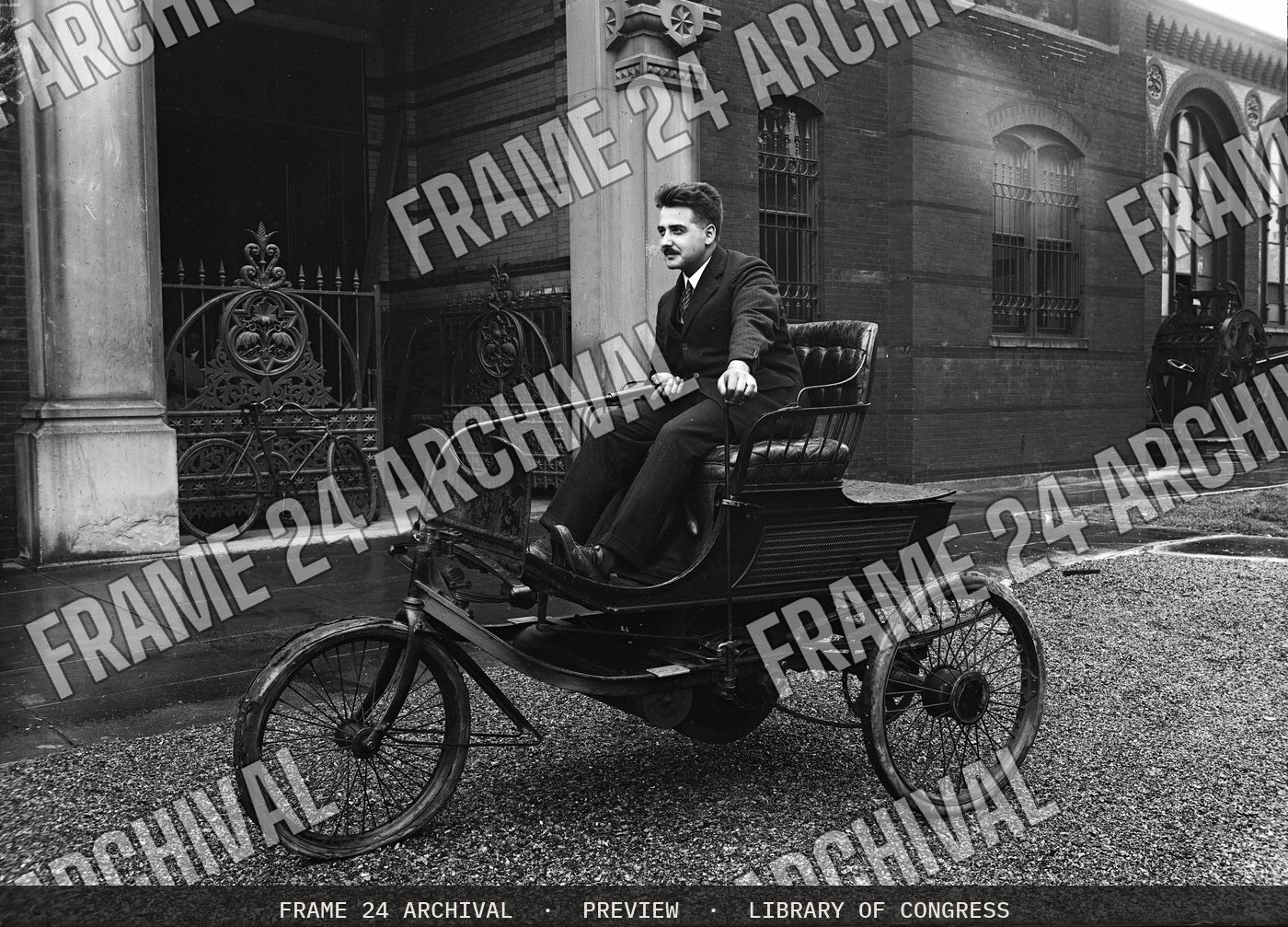 Automobile (1924), restored vintage black and white photograph