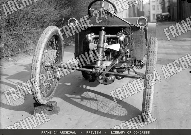 Automobile engine, vintage black and white photograph
