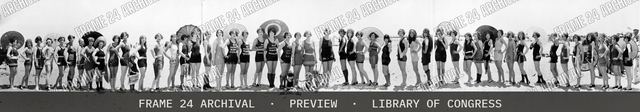 Balboa Bathing Parade, vintage black and white photograph
