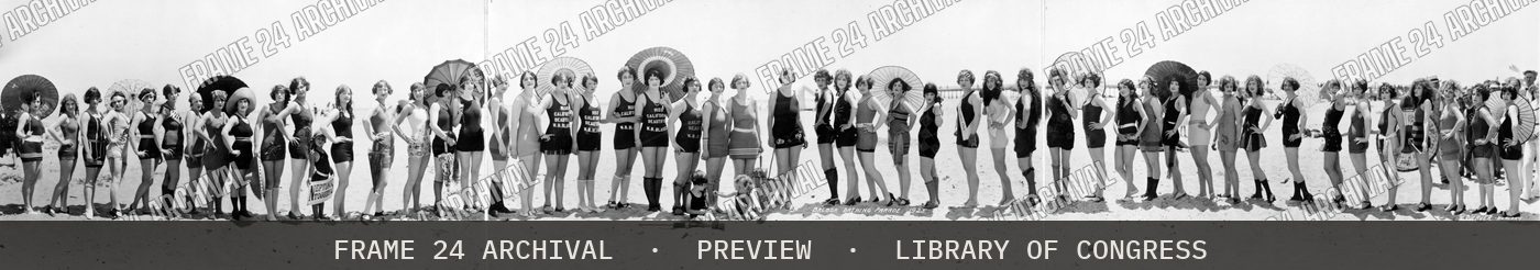 Balboa Bathing Parade (1925), restored vintage black and white photograph