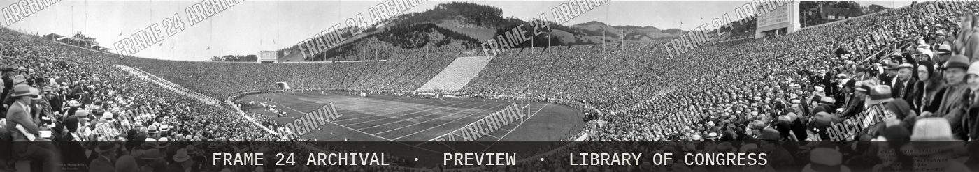 California-Stanford football game, Berkeley, Cailfornia, Nov. 22 (1930), restored vintage black and white photograph