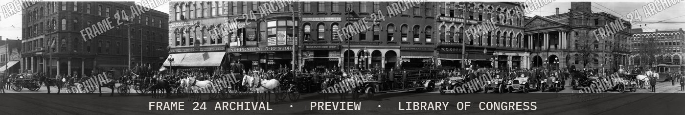 Canton, Ohio Fire Department, Oct. 2 (1913), restored vintage black and white photograph