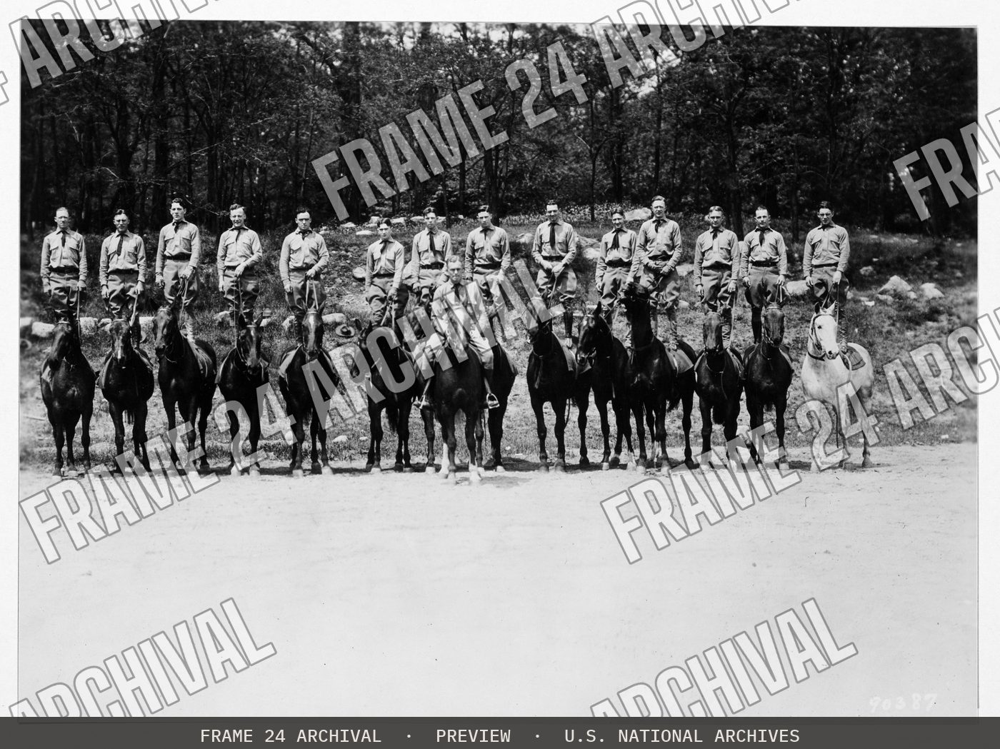 Circus Riders - U.S. Military Academy, West Point, New York, restored vintage black and white photograph