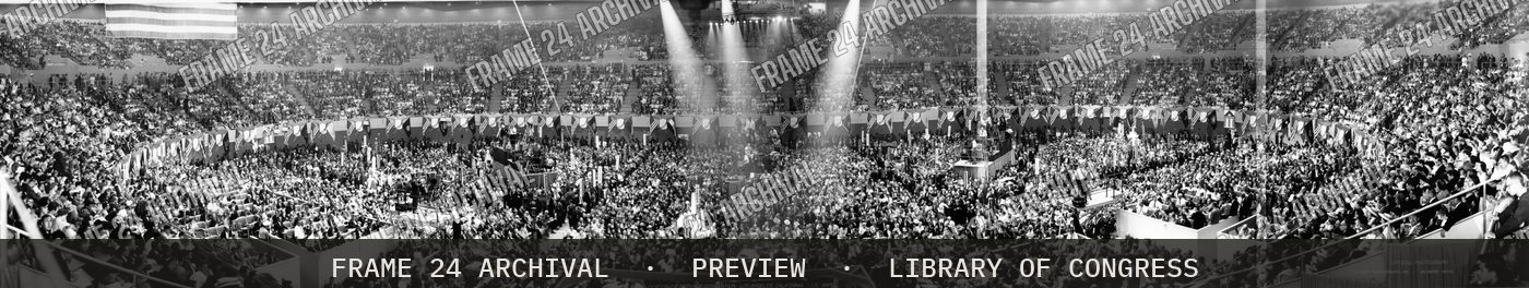 Democratic National Convention, Los Angeles, California, July (1960), restored vintage black and white photograph