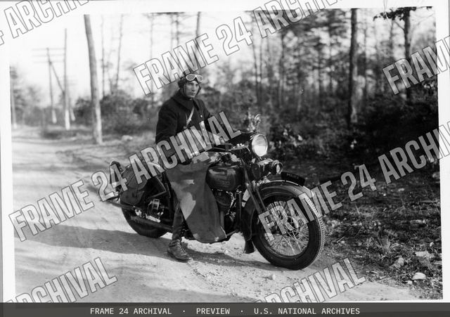 District Motorcycle Policeman, vintage black and white photograph
