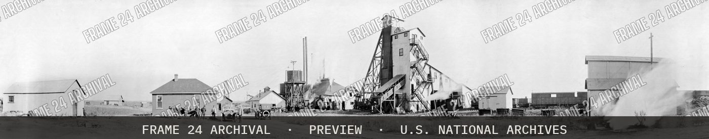 Factory Buildings, restored vintage black and white photograph