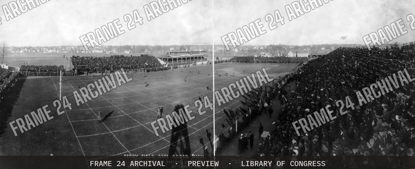 Ferry Field, Ann Arbor, Mich., Chicago - Michigan football game, Nov. 12, 1904, attendance 13,500 (1904), restored vintage black and white photograph