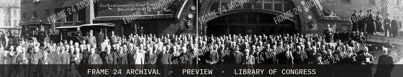 Good Roads Convention, Grand Rapids (1915), restored vintage black and white photograph