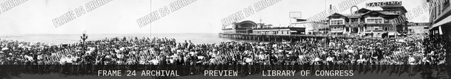 Los Angeles Motorcycle Club at Venice, Calif, vintage black and white photograph