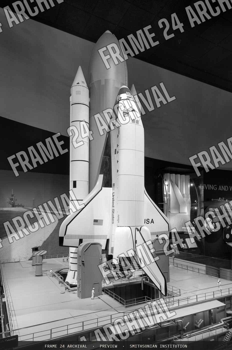 Model, Space Shuttle, North American Rockwell Final Design, 1:15, restored vintage black and white photograph
