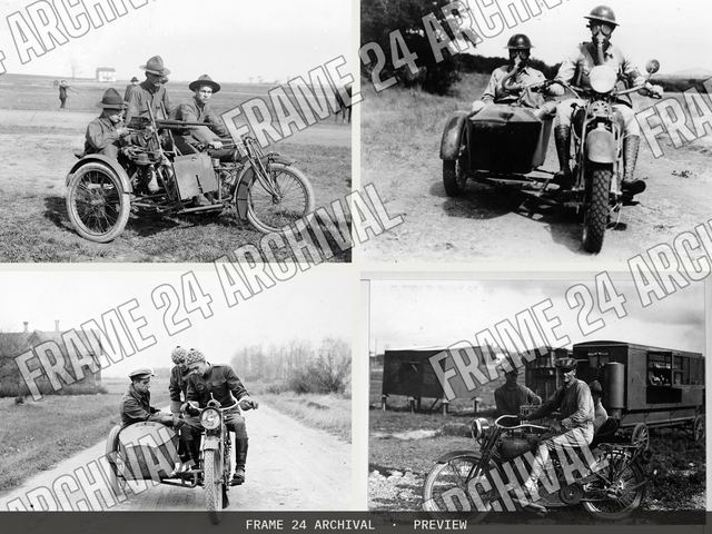 Motorcycle, vintage black and white photograph
