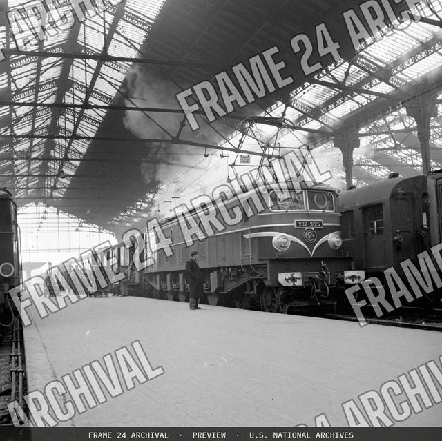 New Electric Locomotive, vintage black and white photograph