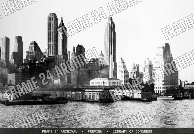 New York skyscrapers, vintage black and white photograph