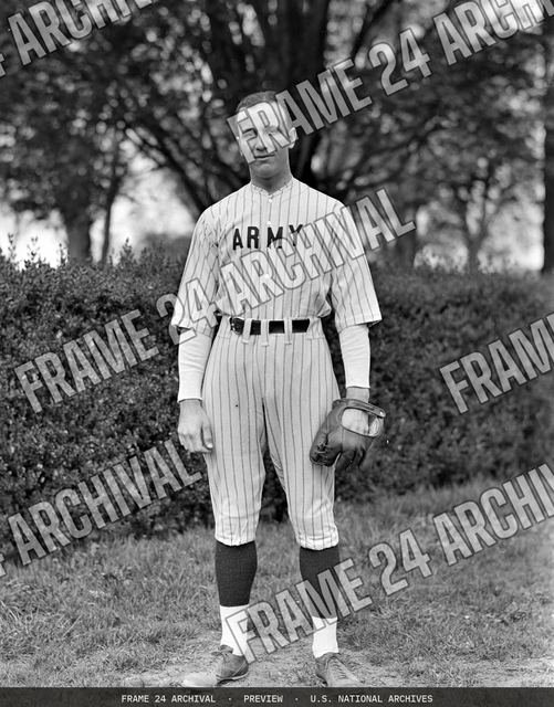 Photograph of Army Baseball Team Member, vintage black and white photograph