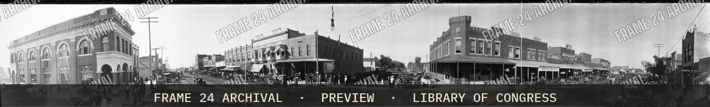 Ponca City, Okla. street scene (1910), restored vintage black and white photograph