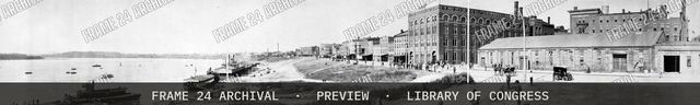 River front, Evansville, Ind, vintage black and white photograph
