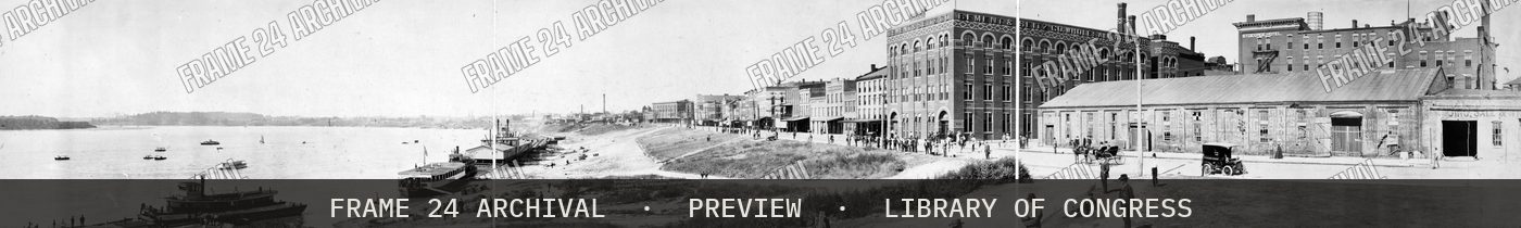 River front, Evansville, Ind (1907), restored vintage black and white photograph