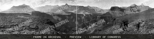 Rust camp, Grand Canyon, vintage black and white photograph
