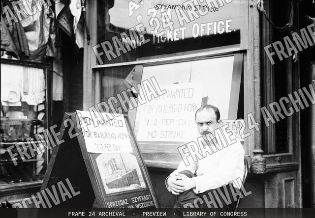 Steamship strike, vintage black and white photograph