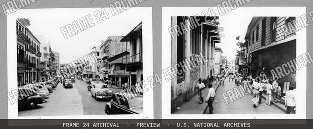 Street Scenes, Panama City, vintage black and white photograph