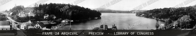 Sunapee Harbor, vintage black and white photograph