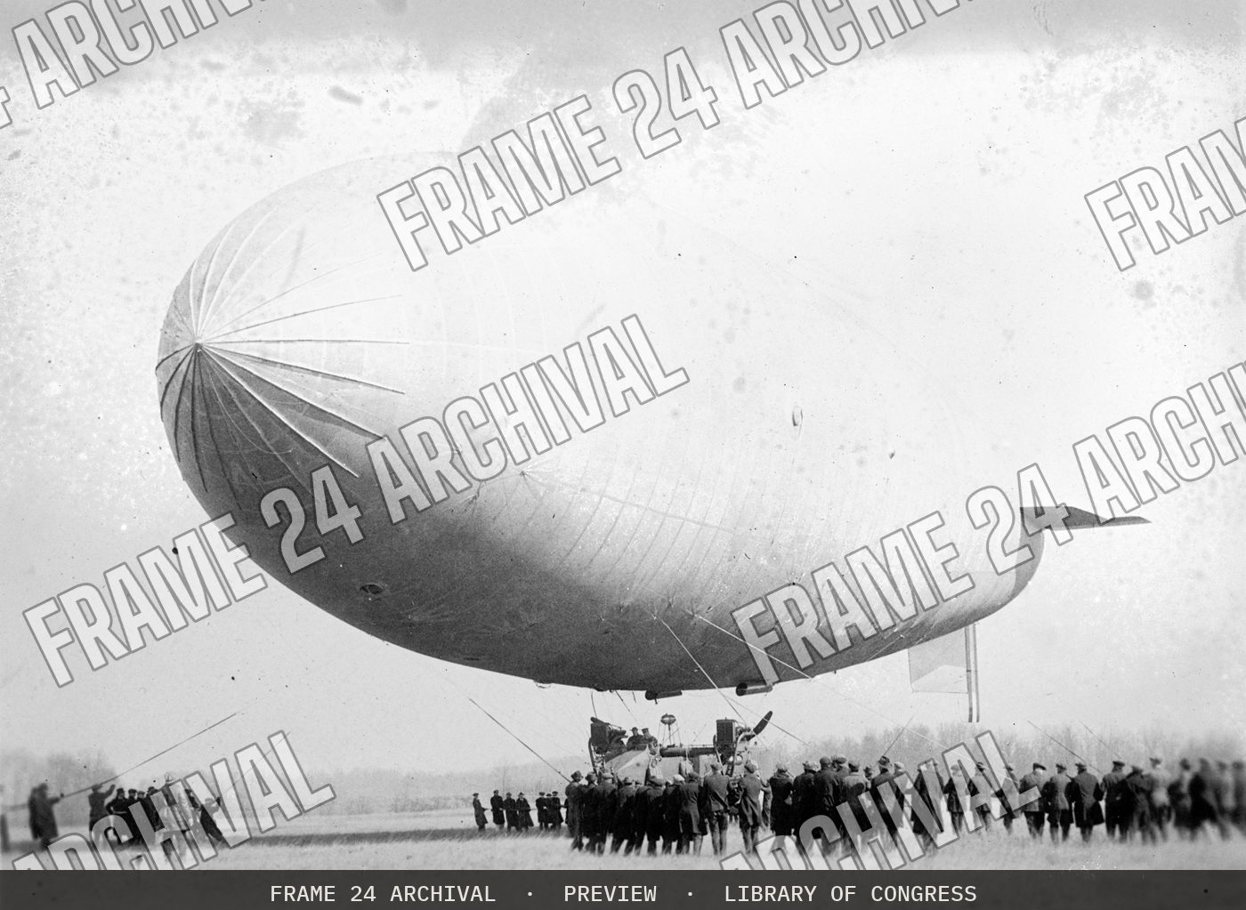 T.C. Army airship, 3/28/23 (1923), restored vintage black and white photograph