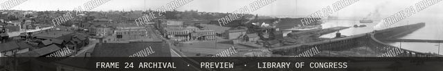 The harbor, Marquette, Mich, vintage black and white photograph