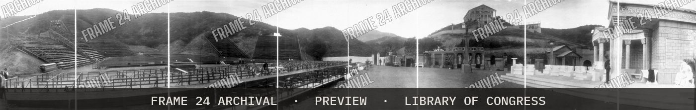 Theatre site, Beachwood Canyon, Hollywood, Calif (1916), restored vintage black and white photograph